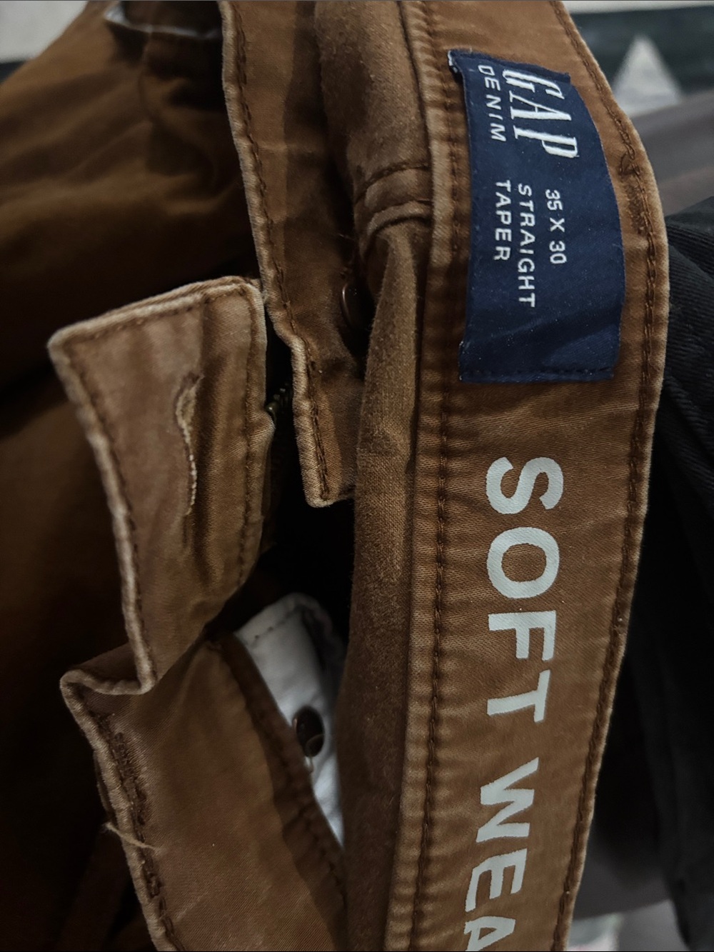 GAP Men's Softwear Straight Taper Pants - Brown